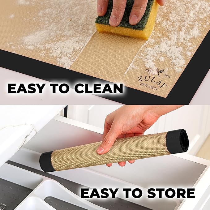 Zulay Kitchen Silicone Baking Mat Sheet Set - Image 3