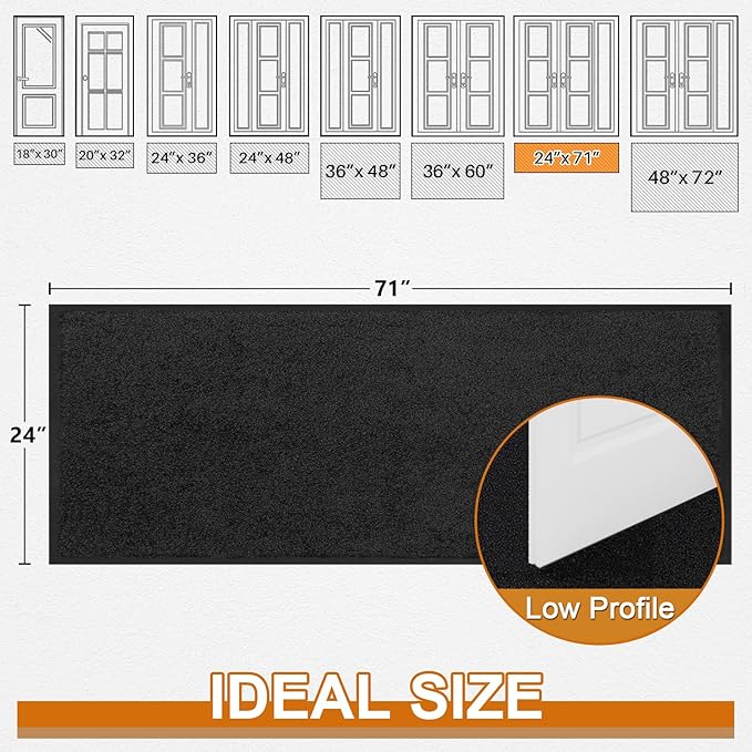 Mibao Dirt Trapper Door Mat for Indoor Outdoor, Waterproof All-Season, - Image 3