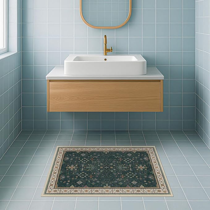 Dark Green Oushak 2x4 Entryway Rug - Image 2