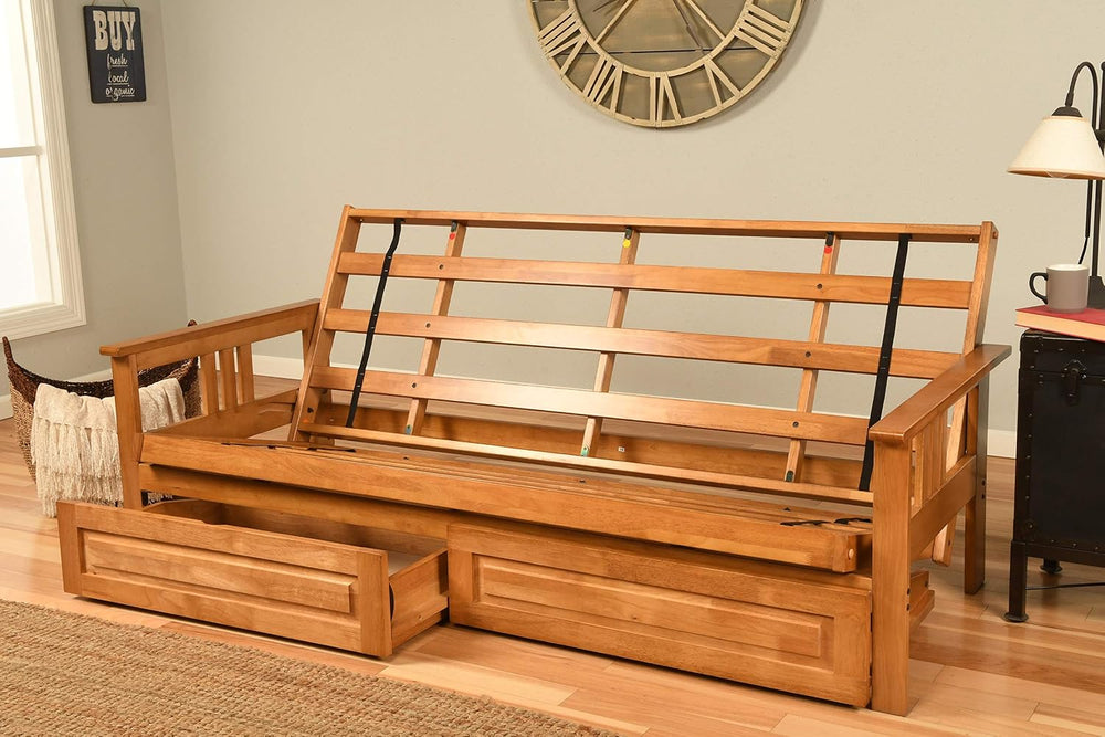 Kodiak Furniture Monterey Futon Set with Storage Drawers, with Butternut Base...