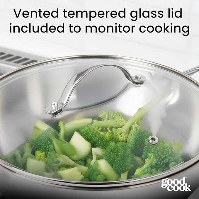 GoodCook Stainless Steel Deep Saute Pan 10.25-Inch, Oven-Safe to 500F & - Image 6