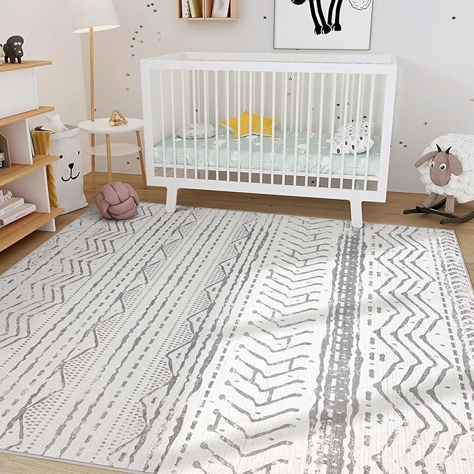 Nakagishi 5x7 Area Rug Living Room: Machine Washable Boho Large Neutral - Image 8