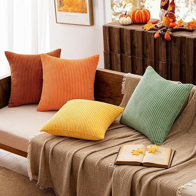 MIULEE Decorative Throw Pillow Covers 24x24 Inch Set of 4, Vibrant Cushion - Image 8