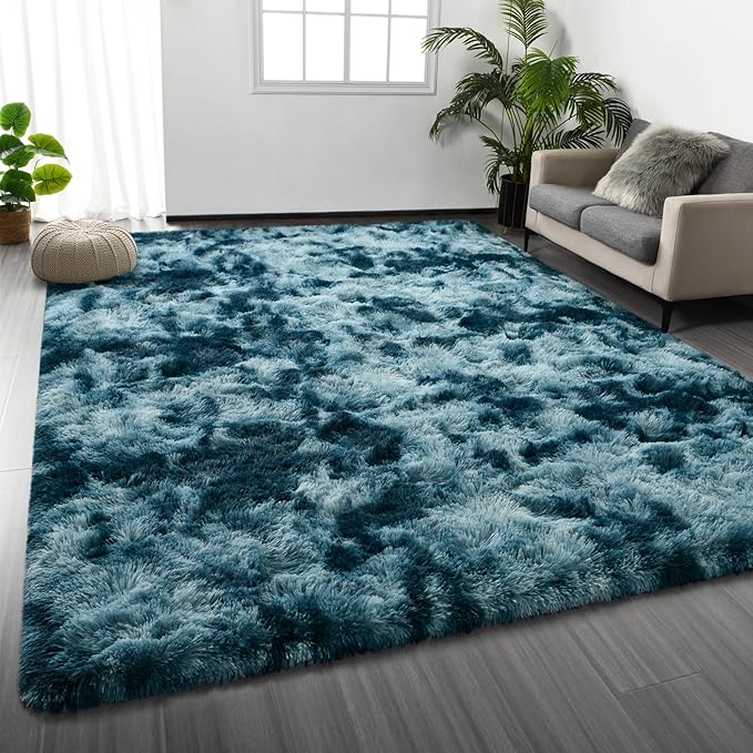 Deerhoo Shag Area Rug, 4 X 6 Tie-Dyed Plush Fuzzy Rugs by Deerhoo
