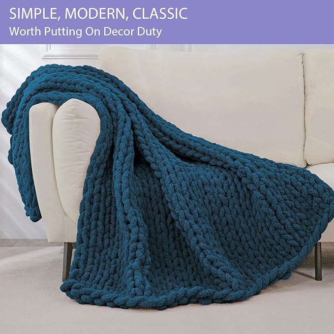 Bigacogo Chunky Knit Throw Blanket - Image 3