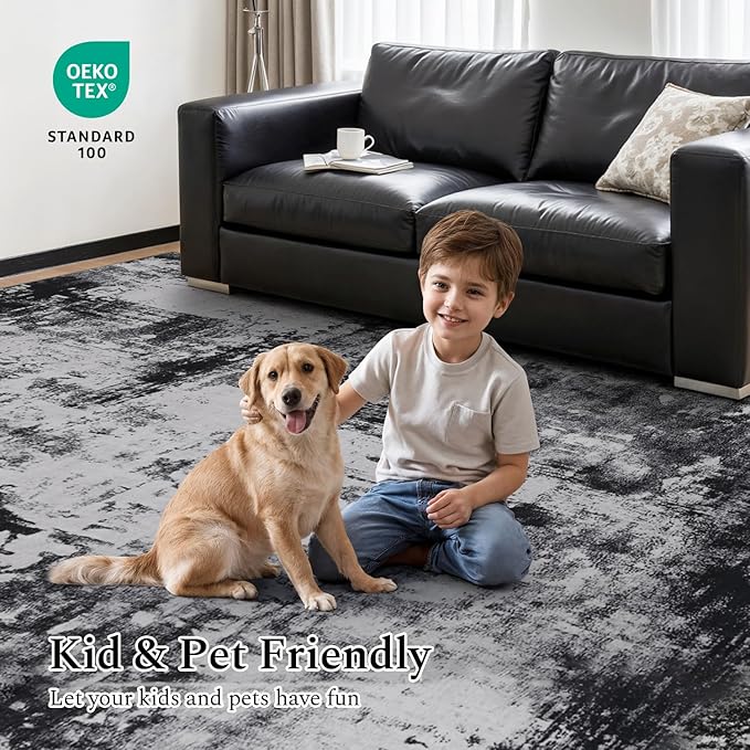 Rugflix 9x12 Area Rugs for Living Room, Washable Large Rug Stain-Resistant Low - Image 6