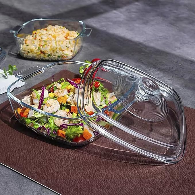 Clear Square Glass Casserole - Image 7