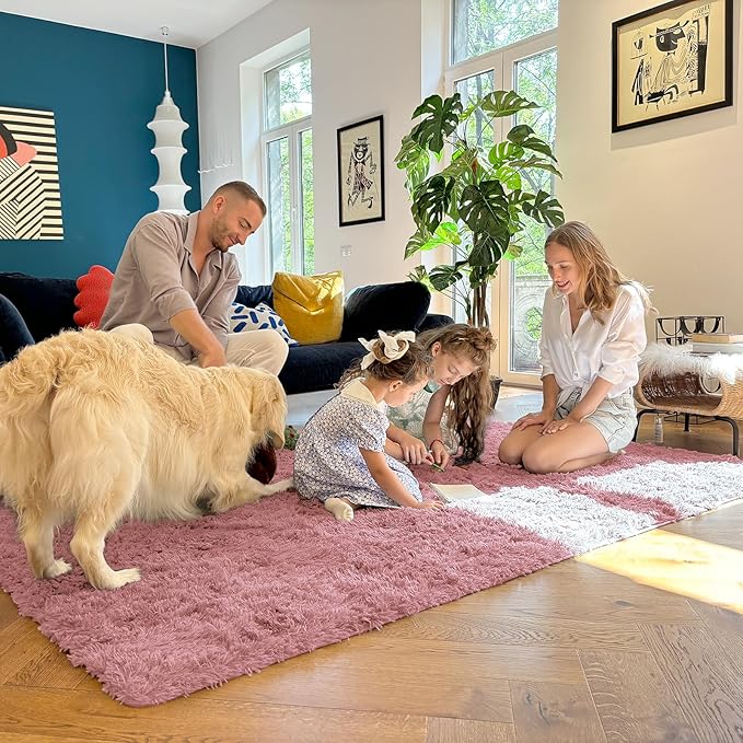OLANLY Area Rugs for Living Room Bedroom, Machine Washable 4x5.9 ft Soft Fluffy - Image 7