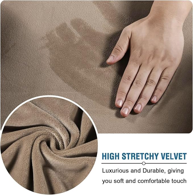 H.VERSAILTEX High Stretch Sofa Slipcover 4 Piece Cover Velvet Furniture - Image 5