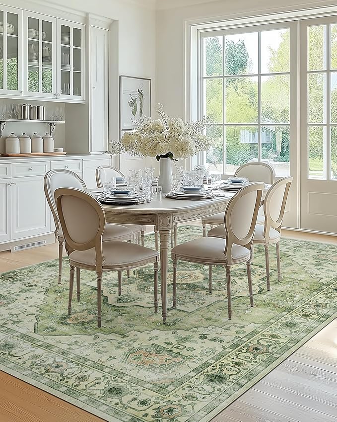 AMADA HOMEFURNISHING 9x12 Area Rug, Washable Low-Profile Large Area Rug - Image 8