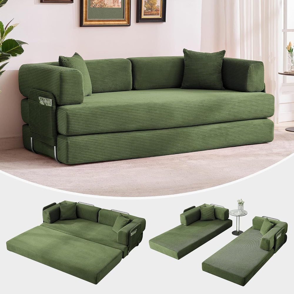 5-in-1 Convertible Sleeper Sofa Bed, 79" Loveseat Boneless Couch
