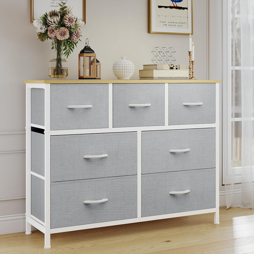 OLIXIS 7 Drawer Fabric Dresser, Storage Tower for Bedroom and Closet