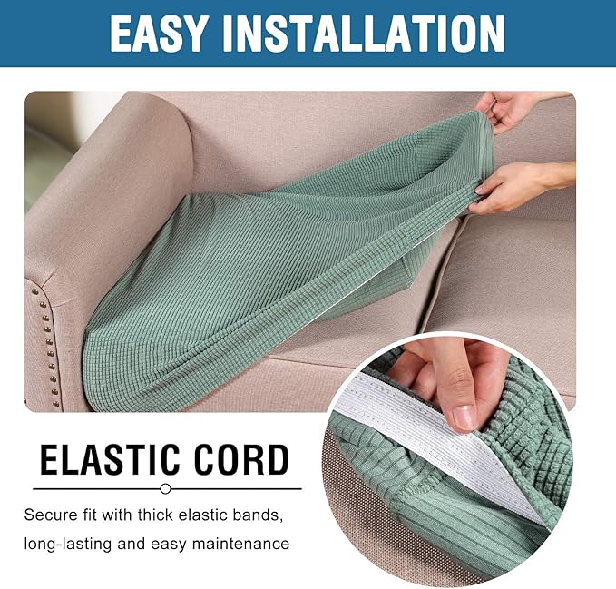 H.VERSAILTEX High Stretch Individual Seat Cushion Covers Sofa Slipcovers Couch - Image 5