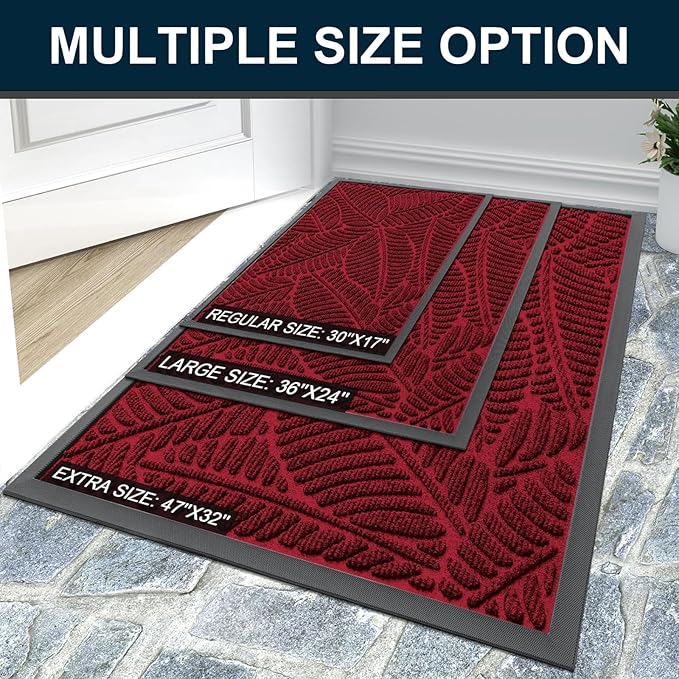 Colorxy Waterproof Doormat, Sturdy Natural Rubber Front Indoor Mat, Non Slip - Image 7