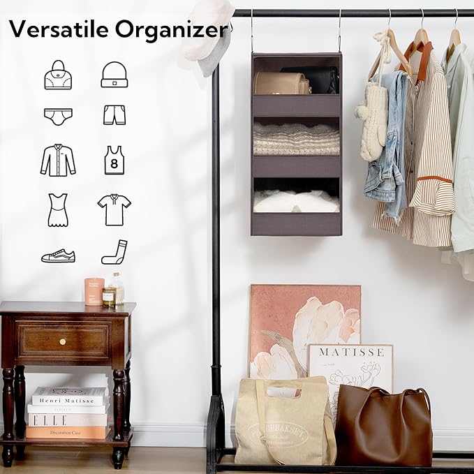 GRANNY SAYS 3-Shelf Closet Organizers and Storage, Foldable Hanging Closet - Image 4
