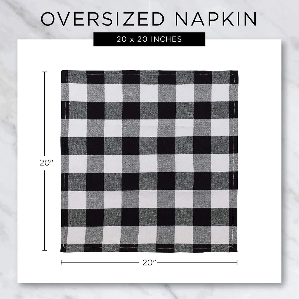 DII Buffalo Check Collection, Classic Farmhouse Napkin Set, 20x20, Black & White, 6 Piece (Pack of 2)