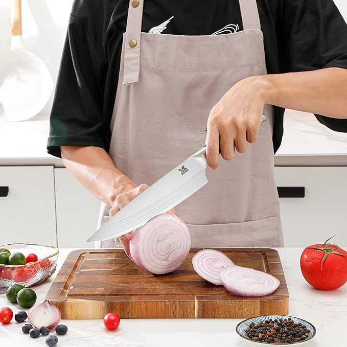 MSY BIGSUNNY 9pcs Knife Block Set, German Steel Kitchen Knife Set - Image 6
