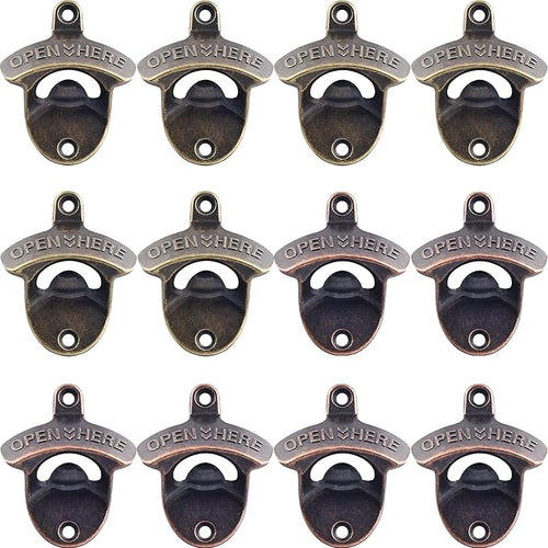12 PCS Beer Bottle Opener Wall Mount, Post Mount Bottle Cap Openers Bulk by Wallmountedbottleopener