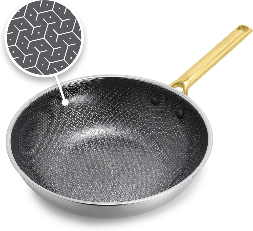 GreenPan Hybrid 11” Nonstick Stainless Steel Wok Pan, APEX Tri-Ply Thermobond