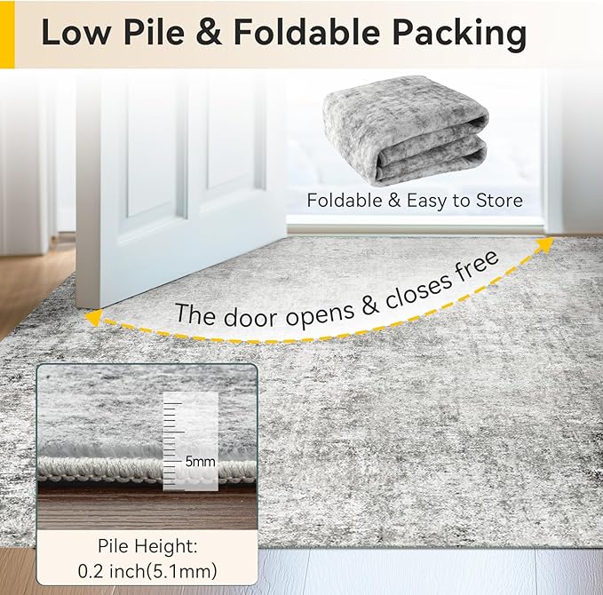 Washable Area Rugs 5'x8' Non-Slip Modern Abstract Soft - Image 6