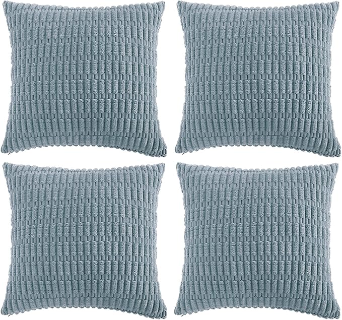 Fancy Homi 4 Packs Boho Light Blue Decorative Throw Pillow Covers 24x24 Inch - Image 6