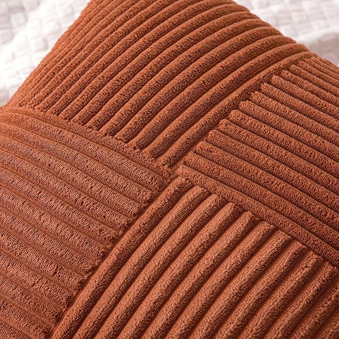 MIULEE Dark Rust Decorative Throw Pillow Covers 18x18 Inch - Image 2