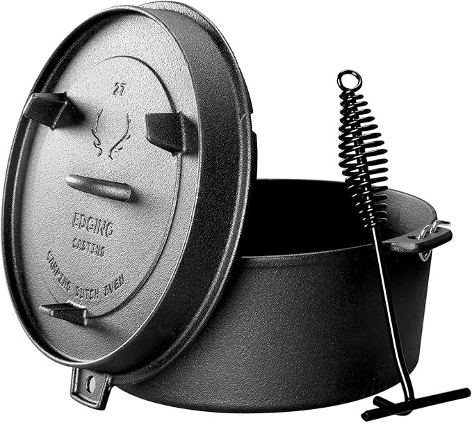 EDGING CASTING Pre-Seasoned Cast Iron Camping Dutch Ovens, Outdoor Camping - Image 5
