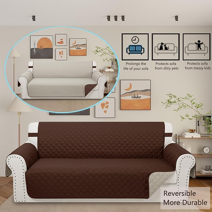 Reversible Oversized Sofa Covers Couch Cover Furniture Protector - Image 2