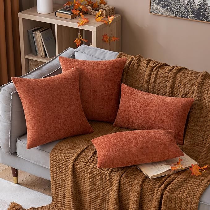 MIULEE Pack of 2 Couch Throw Pillow Covers 12x20 Inch Soft Burnt Orange - Image 7