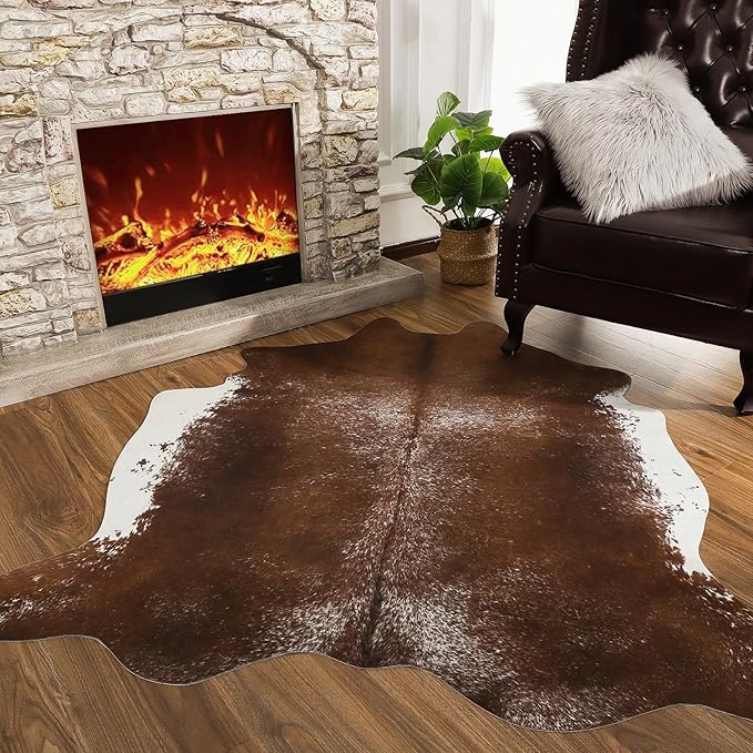 AROGAN Western Decor Faux Fur Cowhide Rug, Large Size Premium Animal Skin Cow - Image 3