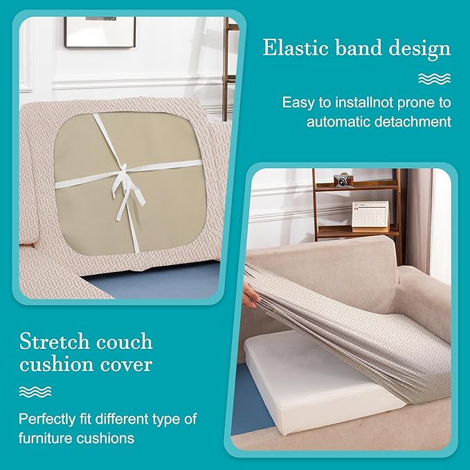 12Pcs Stretch Patio Cushion Covers, Outdoor Couch Covers Replacement, Outdoor - Image 5