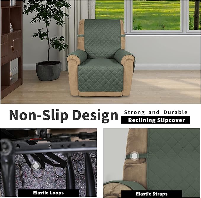 Easy-Going Recliner Chair Slipcover Reversible Sofa Cover Water Resistant Couch - Image 3