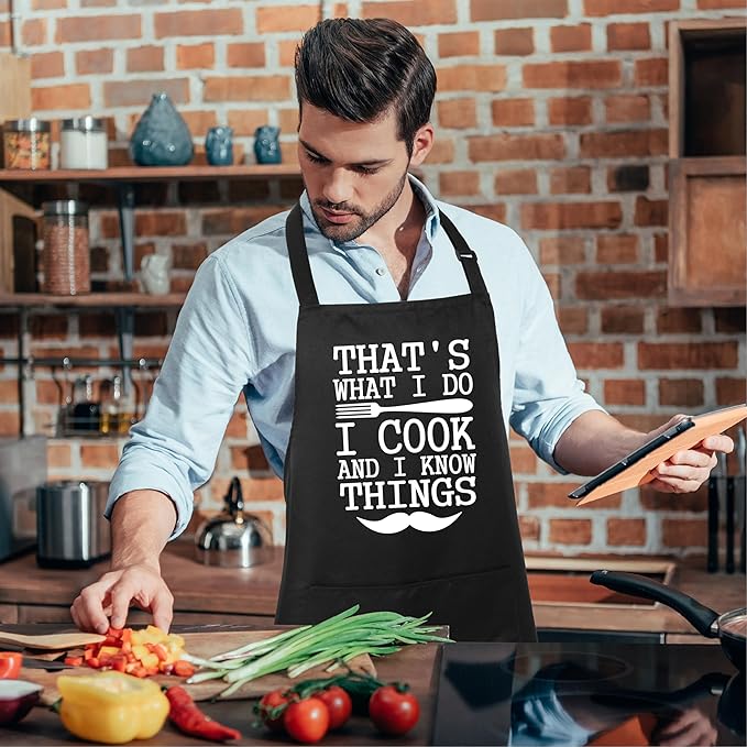 Xornis 100% Cotton Funny Apron for Men Women Adjustable Bib Aprons - Image 5