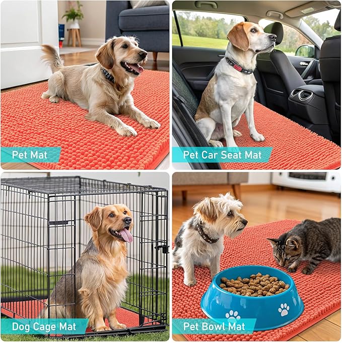 OLANLY Dog Door Mat for Muddy Paws 40x32, Absorbs Moisture and Dirt, Absorbent - Image 7