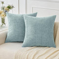 MIULEE Pack of 2 Light Blue Throw Pillow Covers 20x20 Inch Soft Chenille Pillow by MIULEE