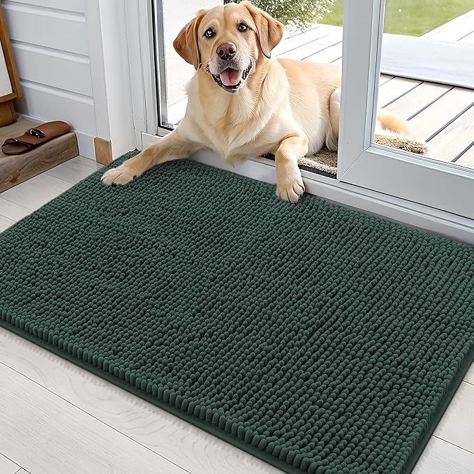 OLANLY Dog Door Mat for Muddy Paws 35x24, Absorbs Moisture and Dirt, Absorbent by OLANLY