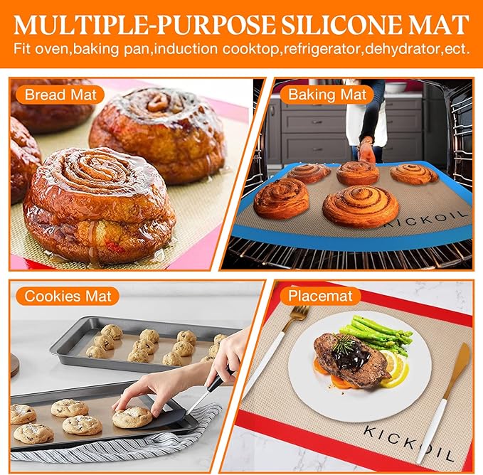 Silicone Baking Mat Large Set 4 Half Sheet-Silicone Bakeware Mat - Image 6