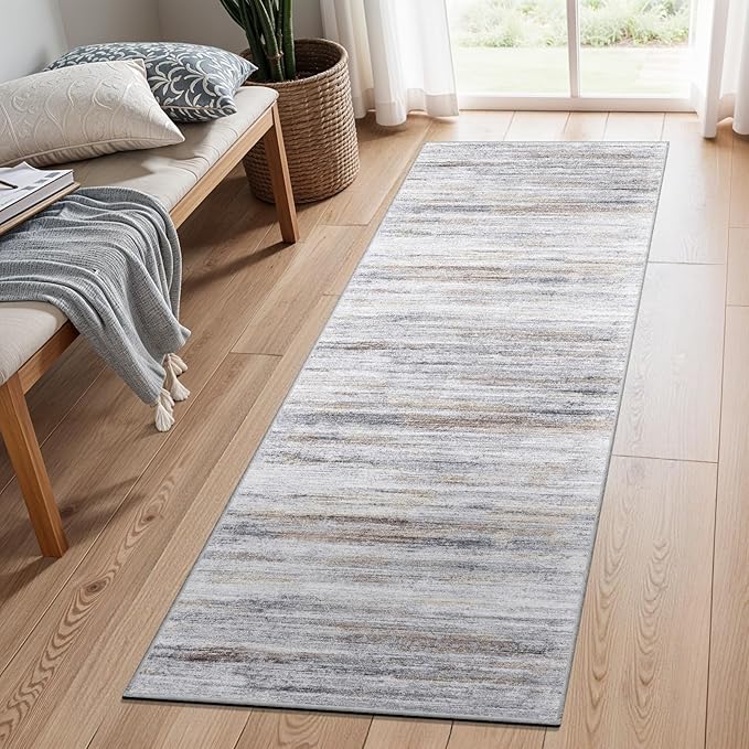 2x5 Washable Runner Rug for Family: Easy-to-Clean Runners for Hallway Entryway by WIEVEDENS