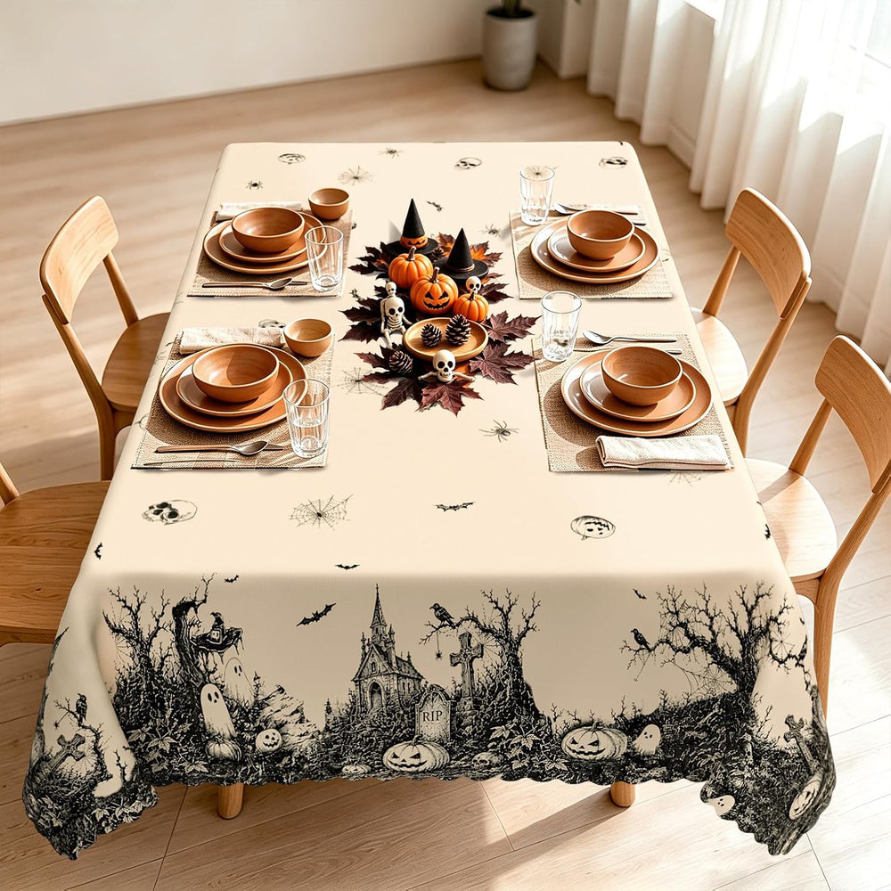 Halloween Tablecloth Pumpkin/Ghost Table Cloth, Fall Halloween Decorations