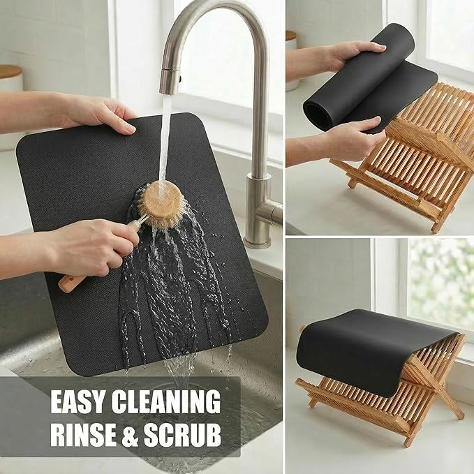 Customizable 24"L x 5.5"W Kitchen Sink Faucet Mat & 24"Lx16"W Dish Drying Mat - Image 8