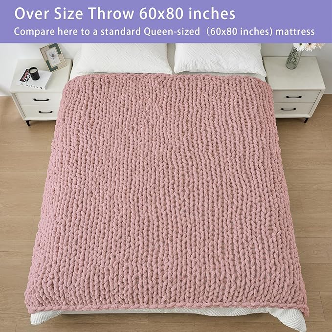 Bigacogo Chunky Knit Throw Blanket
