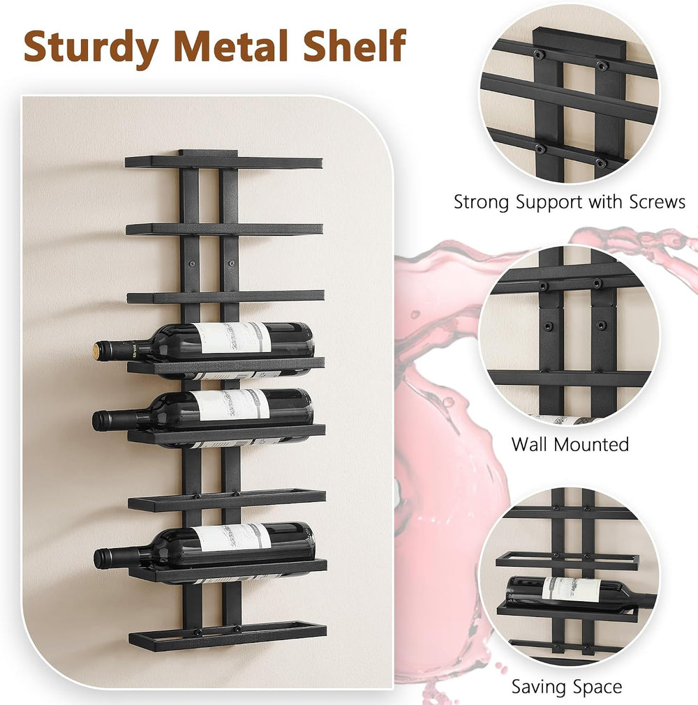 Hoctieon 8 Tier Wall Mount Wine Rack, Wall Racks for Wine Bottles Display and...