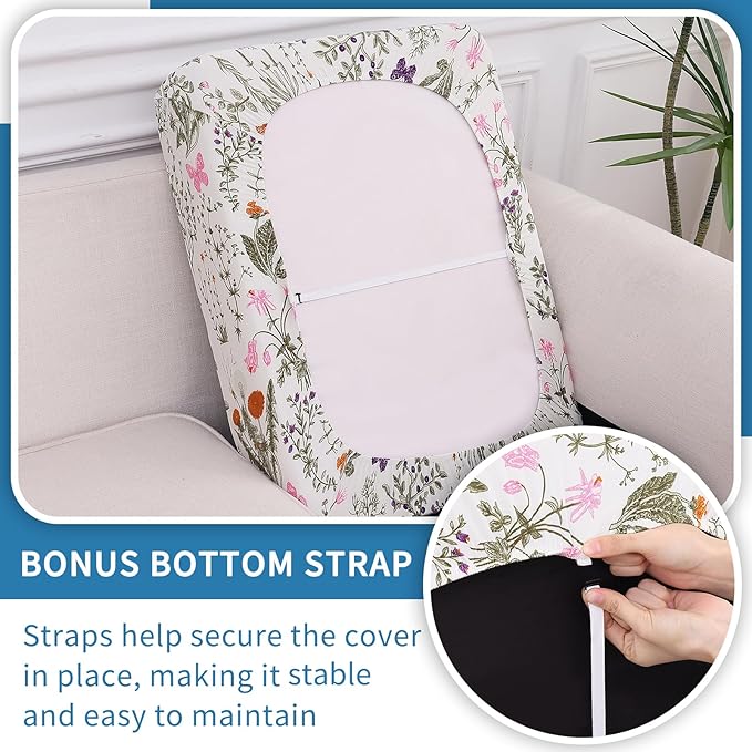 hyha Printed Couch Cushion Covers, Floral Sofa Covers Washable - Image 3