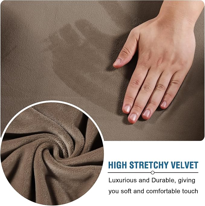 H.VERSAILTEX Wingback Chair Covers Velvet Plush Wing Chair Slipcover 1 Piece - Image 3