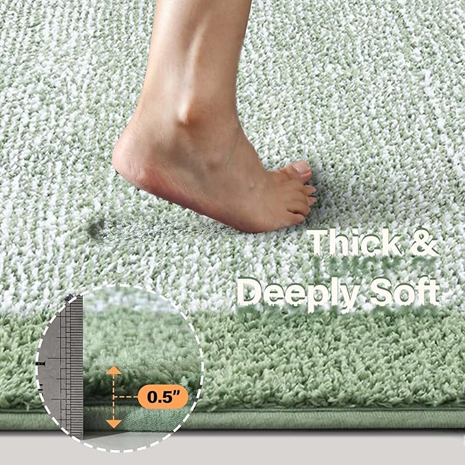 70x24 Long Bathroom Rugs Washable Non Slip, Soft Absorbent Quick Dry Mats - Image 4