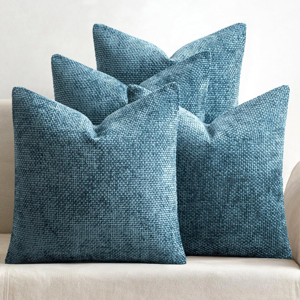 MIULEE Pack of 4 Couch Throw Pillow Covers 20x20 Inch Smoke Blue Soft