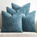MIULEE Pack of 4 Couch Throw Pillow Covers 18x18 Inch Smoke Blue Soft by MIULEE