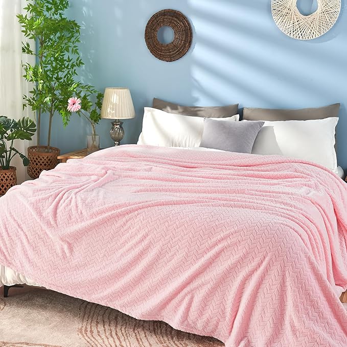 inhand Super Soft Pink Cute Throw Blanket, Cozy Plush Fleece Blanket Throw Size - Image 4