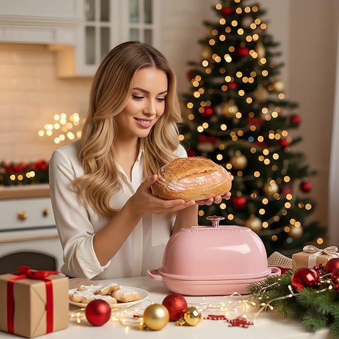 Cast Iron Bread Oven, 6 QT Bread Oven, Thick Enameled Loaf Pan