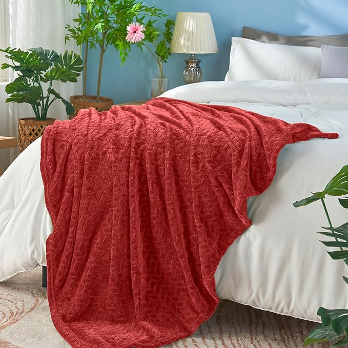 inhand Ruby Red Fleece Throw Blanket - Image 6